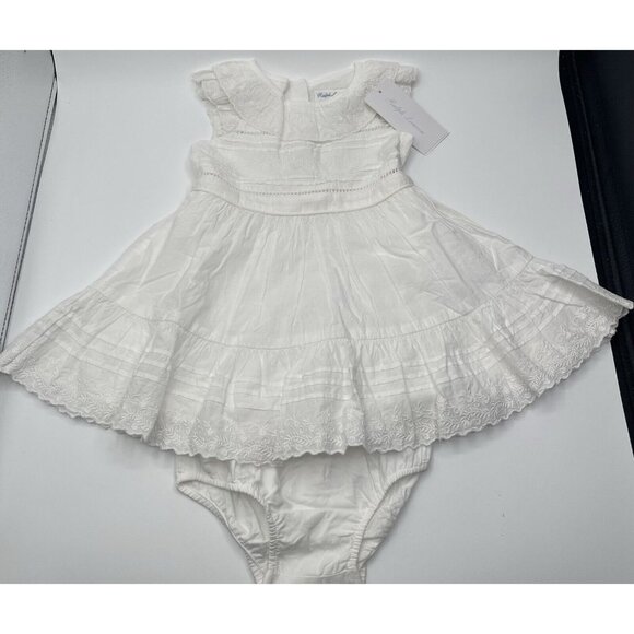 Ralph Lauren Dress And Bloomers Girls Size 9 Months White Embroidered